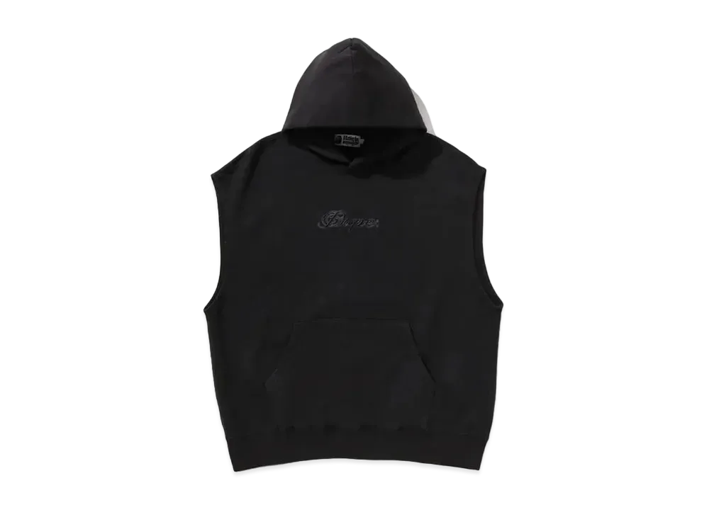 A BATHING APE Garment Dyed Sleeveless Hoodie "Black"
