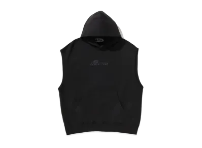 A BATHING APE Garment Dyed Sleeveless Hoodie "Black"
