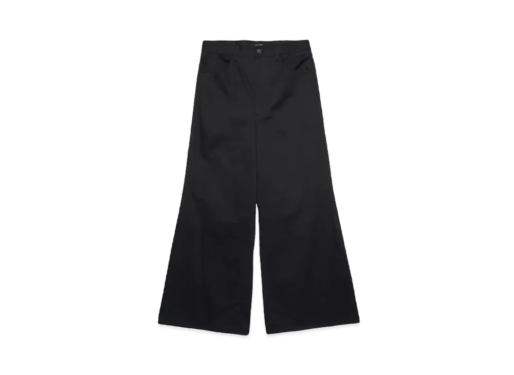 LAD MUSICIAN CHINO WIDE FLARE PANTS "BLACK"