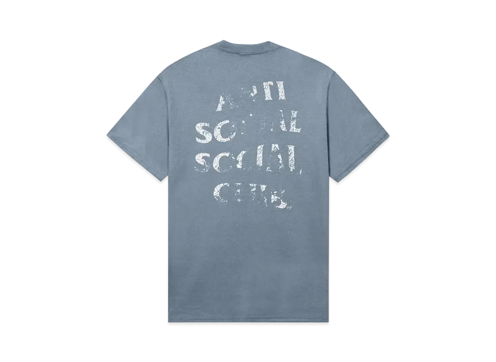 ANTI SOCIAL SOCIAL CLUB Thrashed Logo Flip Tee "Stonewashed Blue"