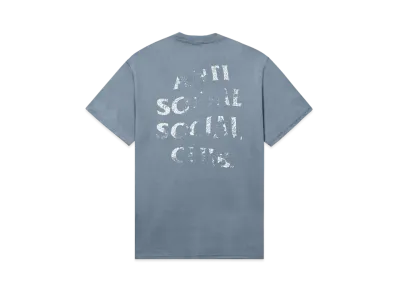 ANTI SOCIAL SOCIAL CLUB Thrashed Logo Flip Tee "Stonewashed Blue"