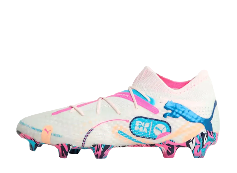 プーマ フューチャー7 アルティメット ボリュームアップ FG/AG "プーマホワイト/ルミナスブルー/ポイズンピンク/フィジーメロン/ブルーメイジング"