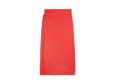 KENZO 'Sun-ray' Pleats Midi Skirt "Cherry"