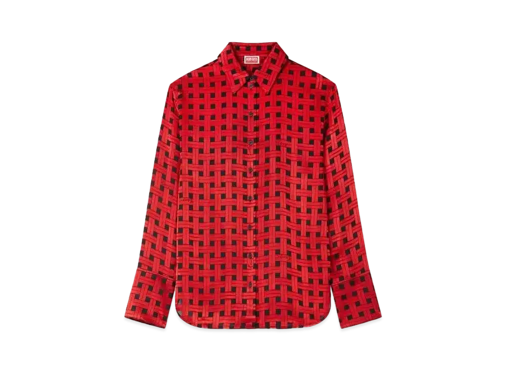 KENZO 'WEAVE' Oversize Shirt "Cherry"
