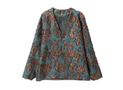 Needles V Neck Shirt Flower Cut JQ "Green"