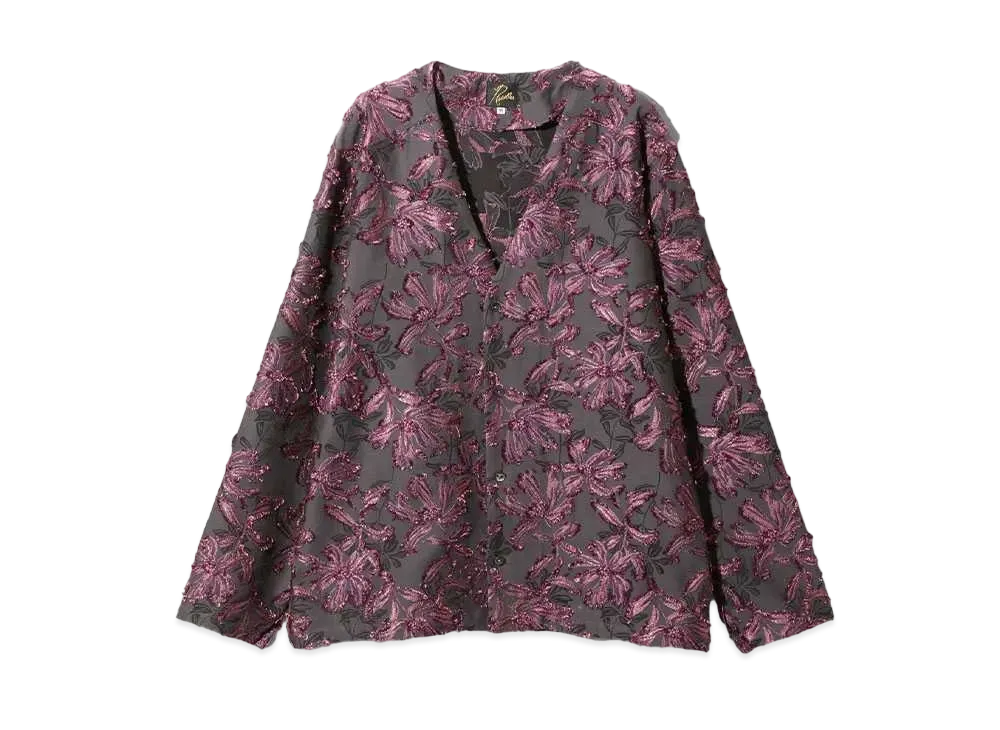 Needles V Neck Shirt Flower Cut JQ "Purple"
