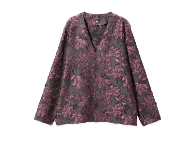 Needles V Neck Shirt Flower Cut JQ "Purple"