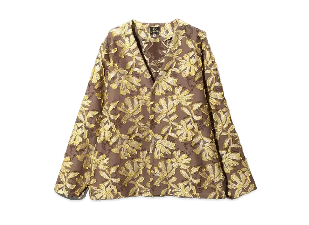 Needles V Neck Shirt Flower Cut JQ "Yellow"