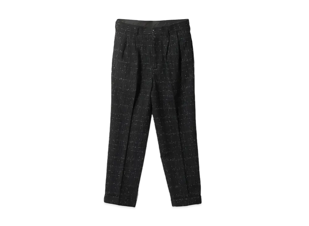 Needles Tucked Trouser W/N Plaid Cloth "Black"