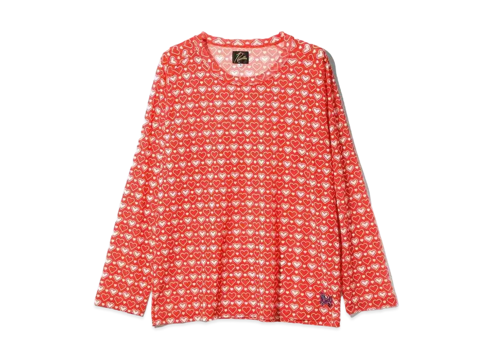 Needles L/S U Neck Tee Poly Mesh "White"