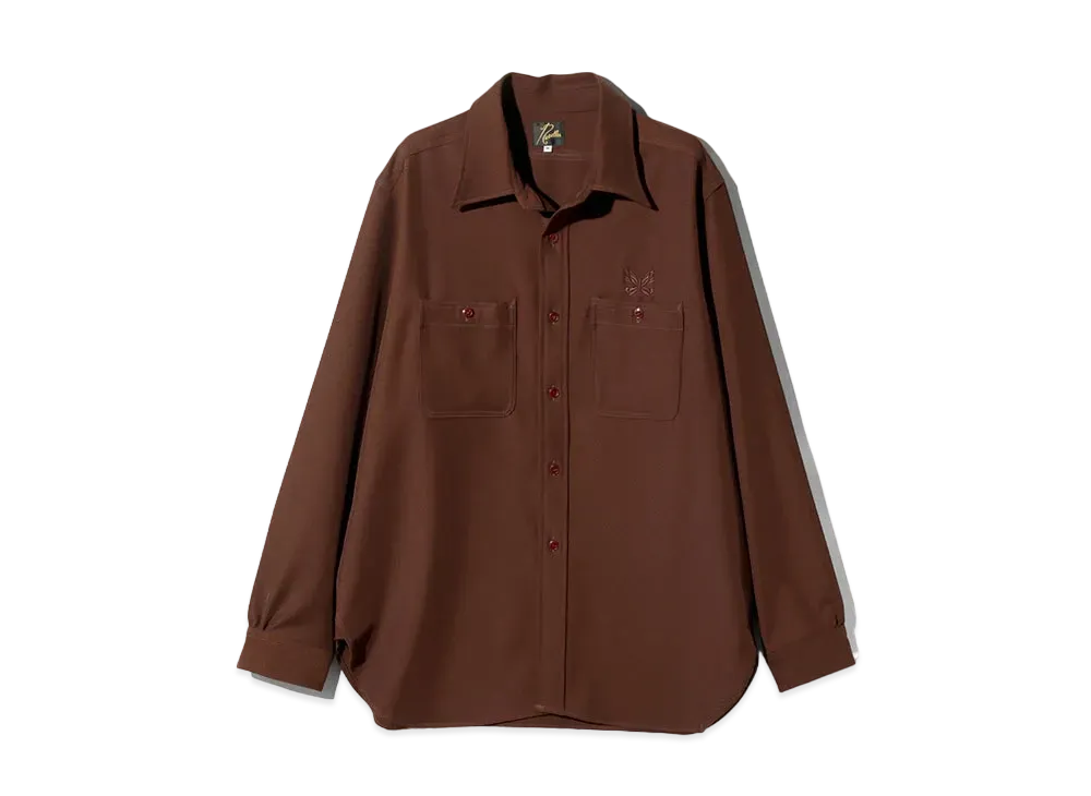 Needles Work Shirt PE/R/PU Cavalry Twill "Brown"