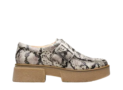 Claks Women's Linoso Monk "Grey Snake Leather"