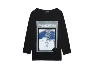 PHINGERIN AGENT.P BOAT-NECK L/S TEE "BLACK"