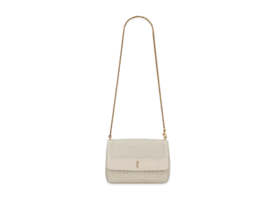 Saint Laurent Victoire Chain Bag In Quilted Lambskin "Vintage White"