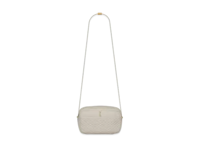 Saint Laurent Victoire Camera Bag In Quilted Lambskin "Vintage White"