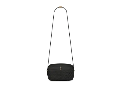 Saint Laurent Victoire Camera Bag In Quilted Lambskin "Black"