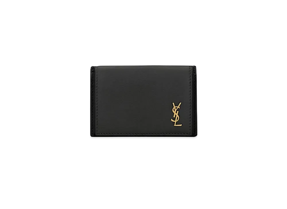 Saint Laurent Tiny Monogram Card Case In Smooth Leather "Black"