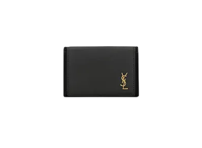 Saint Laurent Tiny Monogram Card Case In Smooth Leather "Black"