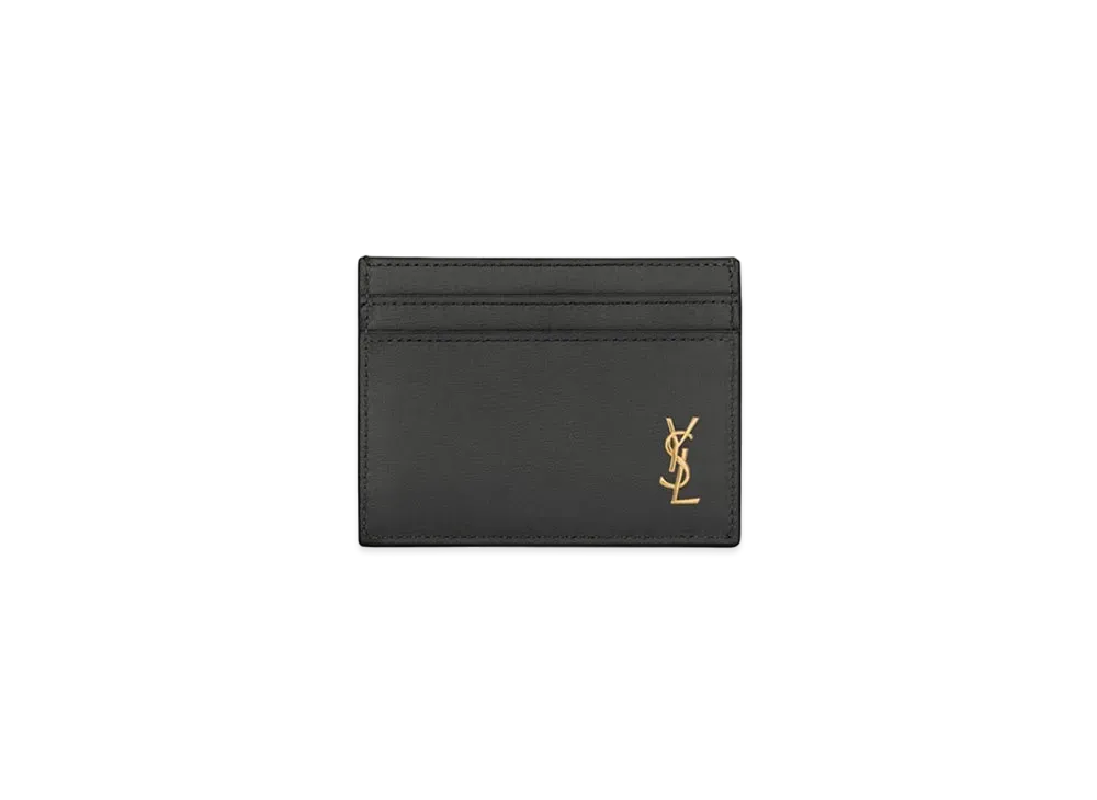 Saint Laurent Tiny Monogram Card Case In Smooth Leather "Black"