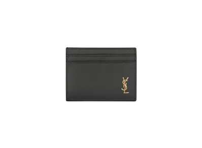 Saint Laurent Tiny Monogram Card Case In Smooth Leather "Black"