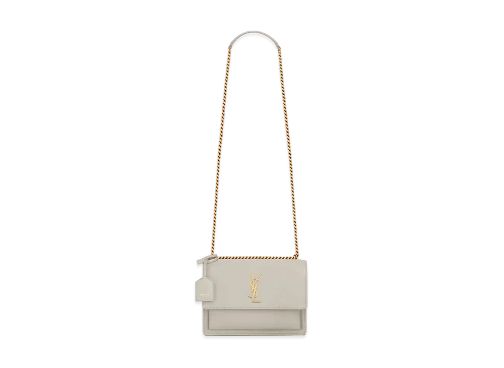 Saint Laurent Sunset Medium In Smooth Leather "Vintage White"