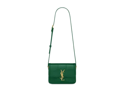 Saint Laurent Solferino Small Satchel In Lacquered Ayers "Prairie Green"