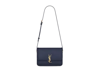 Saint Laurent Solferino Medium Satchel In Box Saint Laurent Leather "Navy"