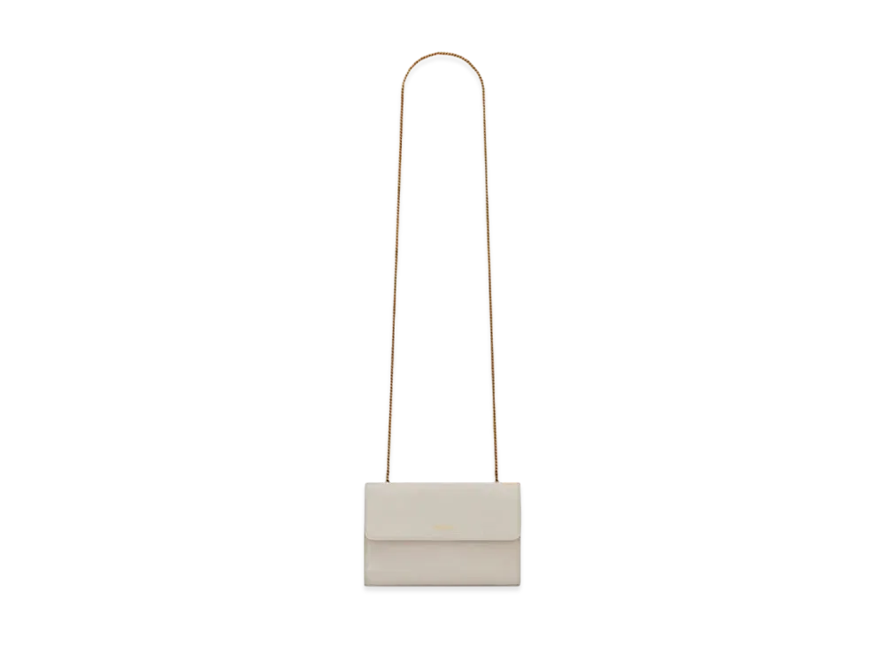 Saint Laurent Saint Laurent Paris Double Flap Bag In Smooth Leather "Vintage White"