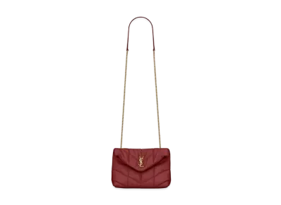 Saint Laurent Puffer Toy Bag In Quilted Lambskin "Vinyle Shiny Red"