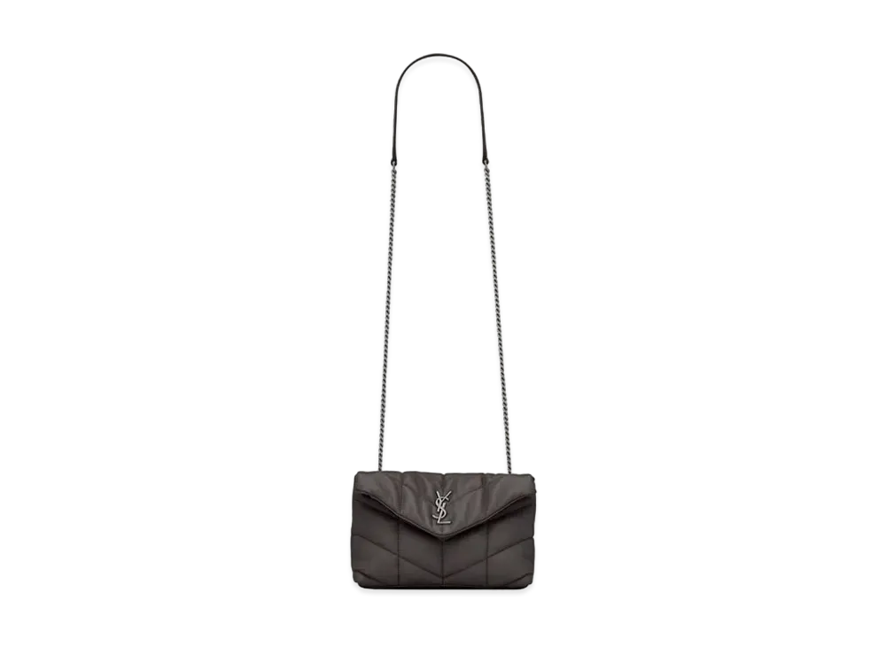 Saint Laurent Puffer Toy Bag In Quilted Lambskin "Storm"