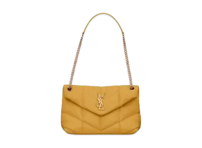 Saint Laurent Puffer Small Bag In Quilted Lambskin "Saffron"