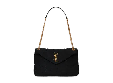 Saint Laurent Puffer Small Bag In Quilted Boucle Tweed "Black"