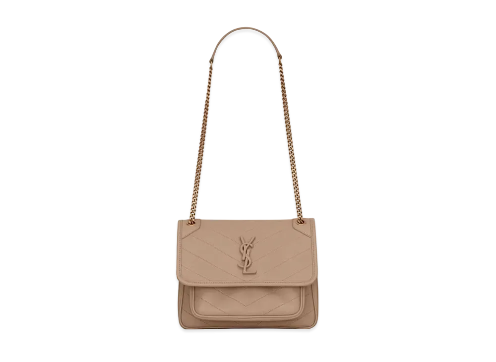Saint Laurent Niki Baby In Lambskin "Dark Beige"