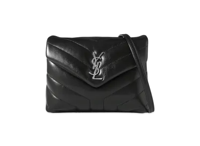Saint Laurent Monogram Loulou Strap Bag In Y Quilted Leather "Black"