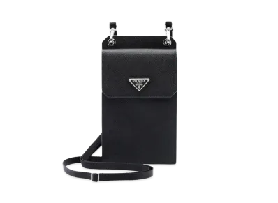 PRADA Saffiano Leather Smartphone Case "Black"