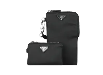 PRADA Two Re Nylon Pouches "Black"