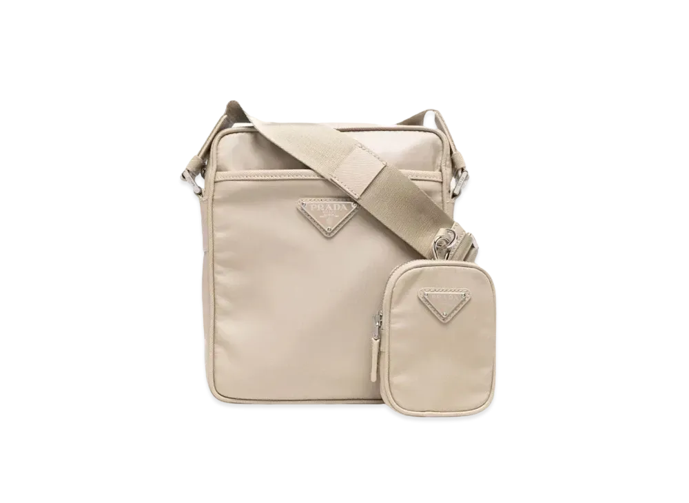 PRADA Re Nylon and Saffiano Leather Shoulder Bag "Desert Beige"