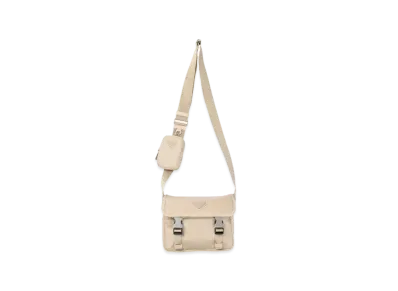 PRADA Re Nylon and Saffiano Leather Shoulder Bag "Desert Beige"