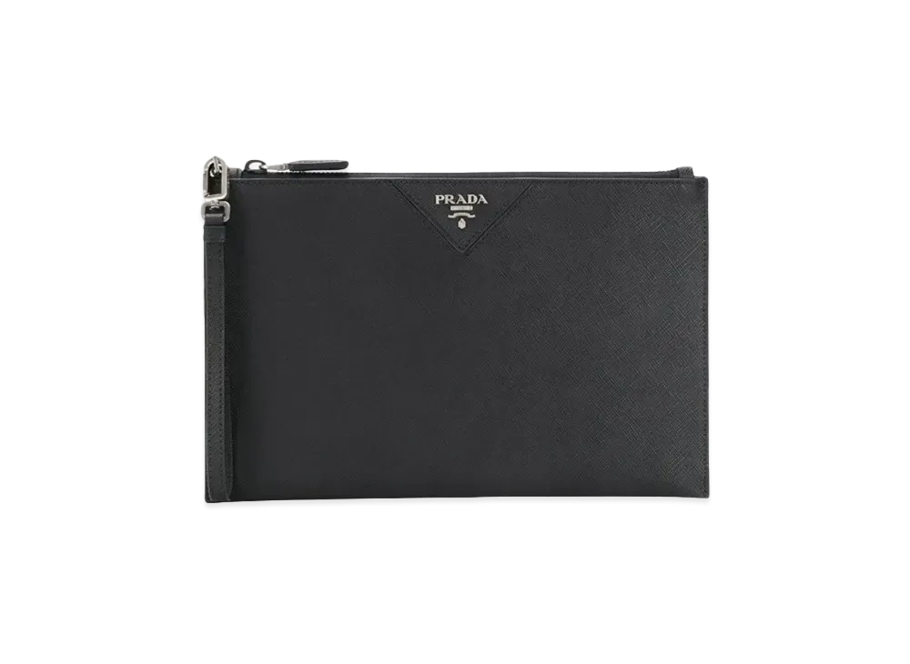 PRADA Saffiano Leather Pouch "Black"