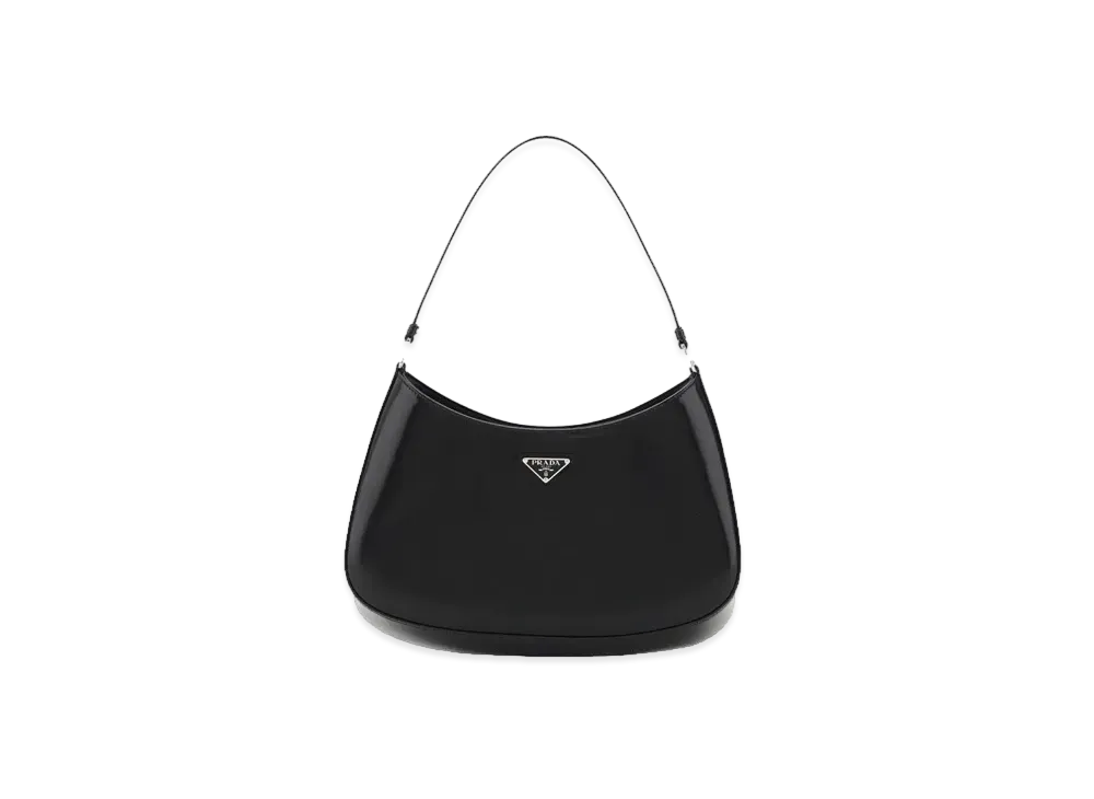 PRADA Cleo Brushed Leather Shoulder Bag "Black"