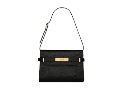 Saint Laurent Manhattan Small Shoulder Bag In Patent Leather "Black"