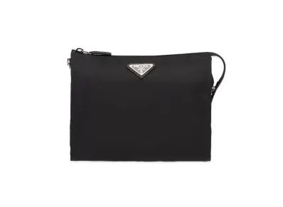 PRADA Re Nylon and Saffiano Leather Pouch "Black"
