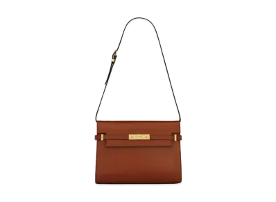 Saint Laurent Manhattan Shoulder Bag In Box Saint Laurent Leather "Brick/Dark Ebene"