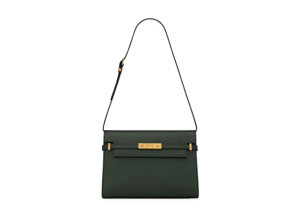 Saint Laurent Manhattan Shoulder Bag In Box Saint Laurent Leather "Dark Green"