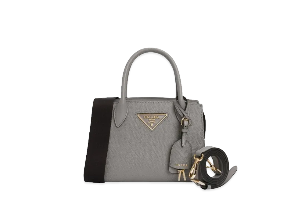 PRADA Saffiano Leather Hand Bag "Gray"