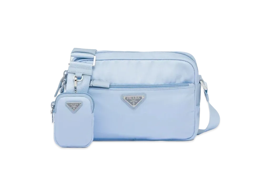 PRADA Re Nylon Rectangle Shoulder Bag "Celeste"