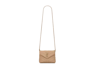 Saint Laurent Loulou Toy Bag In Matelasse Y Leather "Dark Beige"