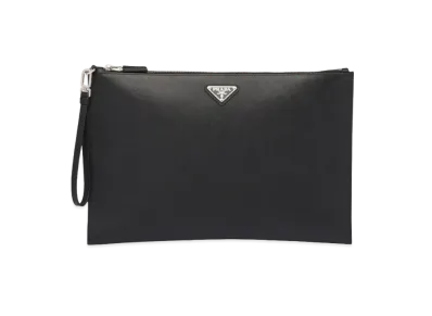 PRADA Saffiano Leather Pouch "Black"