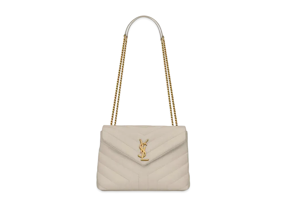 Saint Laurent Loulou Small In Matelasse Y Leather "Vintage White"