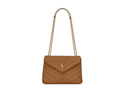 Saint Laurent Loulou Small In Matelasse Y Leather "Natural Dark"